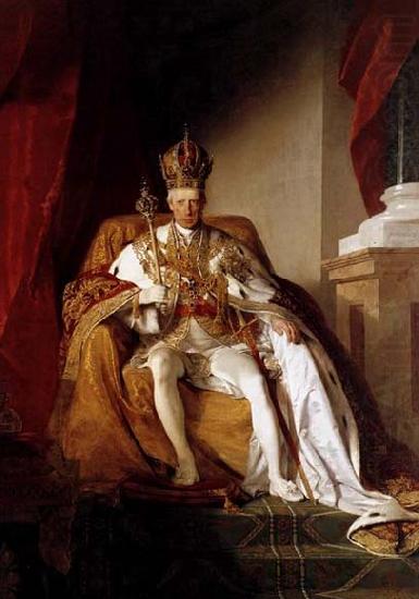 Friedrich von Amerling Emperor Franz I of Austria in his Coronation Robes china oil painting image